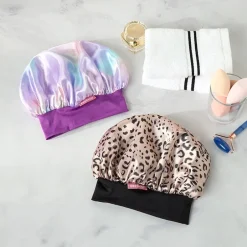 Silky Satin Unicorn or Leopard Head Scarf Cap and Sleeping Bonnet