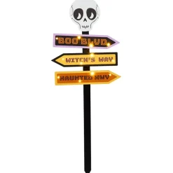 Skeleton Halloween Solar Garden Picket Sign