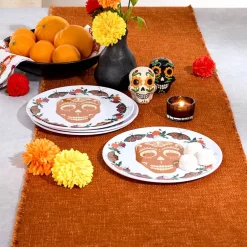 Skull and Butterfly Melamine Appetizer Plates - Set of 4