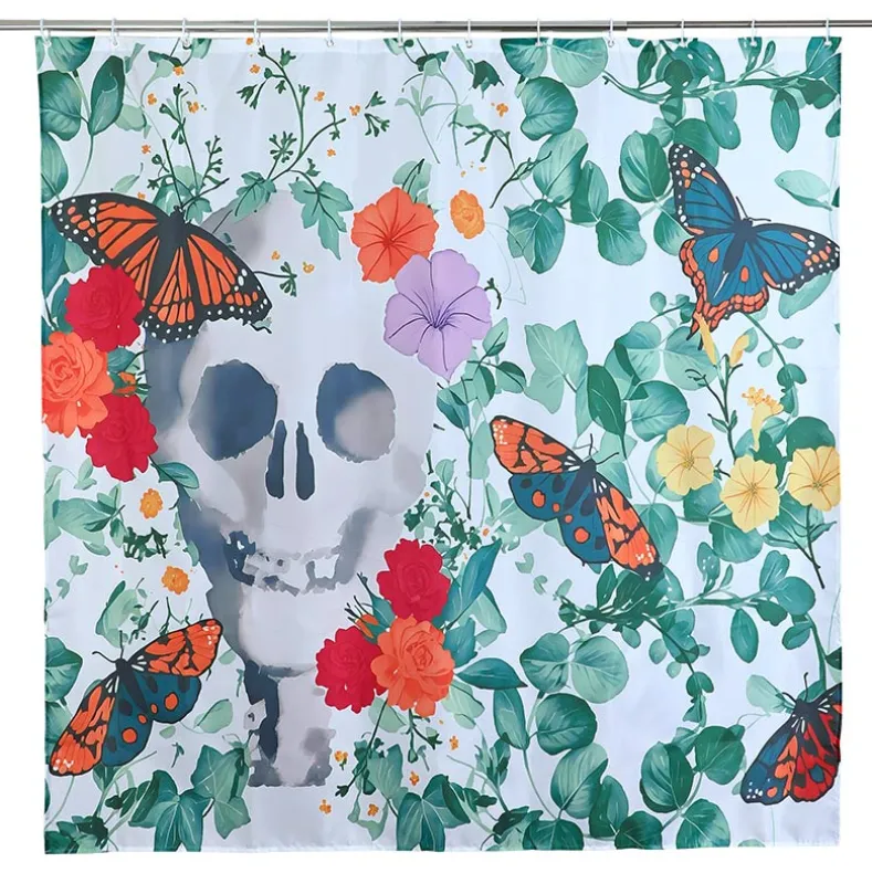 Skull, Flowers and Butterflies Halloween Bath Set 16 Pc.