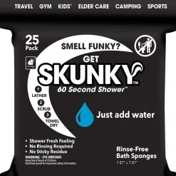 Skunky™ Disposable Bathing Sponge Wipes - Just Add Water for a Quick Clean