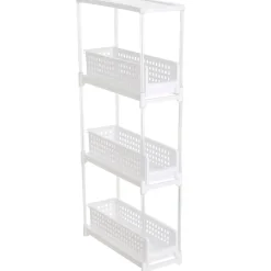 Slide Out Slim Storage Tower for Kitchen - 3 or 4 Drawer