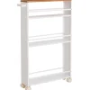 Slim Rolling Storage Cart with Handle 4 Tier