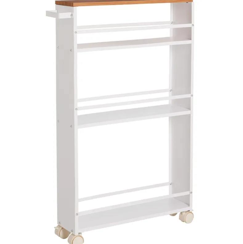 Slim Rolling Storage Cart with Handle 4 Tier
