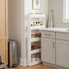 Slim Utility Kitchen Storage Cart with Wheels 5 Tier