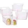 Small Plastic Storage Bins in Blush - Set of 4