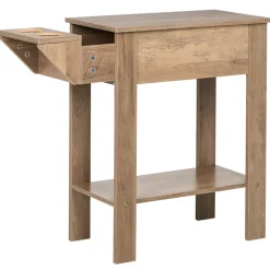 Small Space Side Table with Drink Holders 20”W x 11”D x 24” H