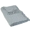 Snow Flocked Chenille Throw or Accent Pillow Light Gray