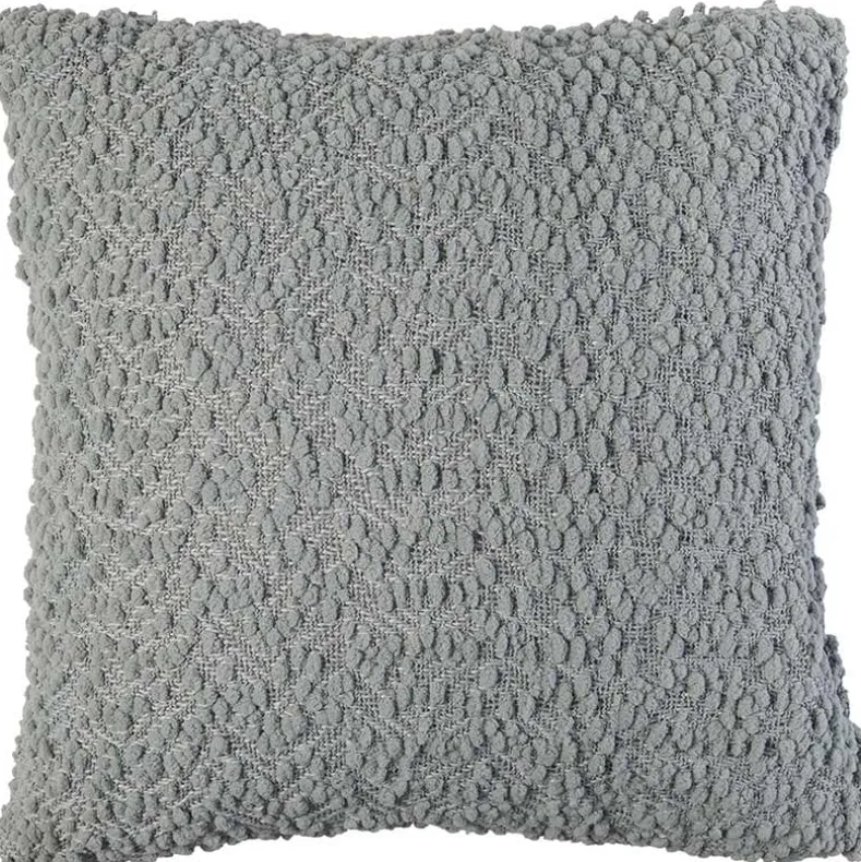 Snow Flocked Chenille Throw or Accent Pillow Light Gray