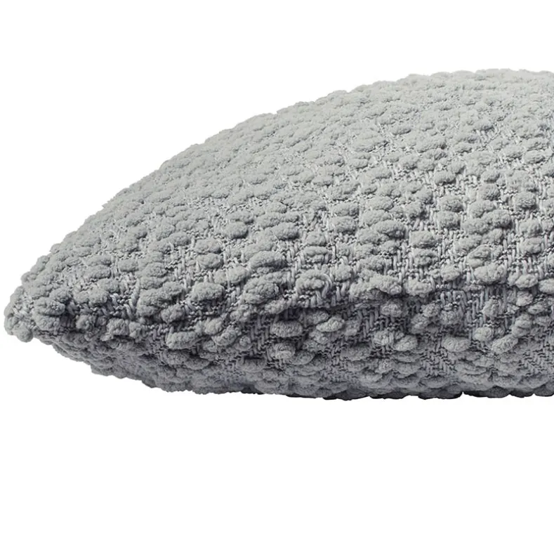 Snow Flocked Chenille Throw or Accent Pillow Light Gray