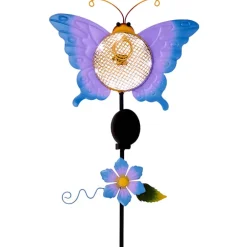 Solar Birdfeeder Stakes Flower or Butterfly