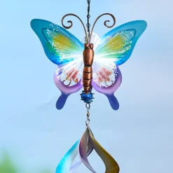 Solar Butterfly Fiber Optic Wind Spinner