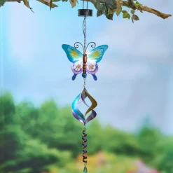 Solar Butterfly Fiber Optic Wind Spinner