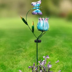 Solar Butterfly Flower Garden Stake