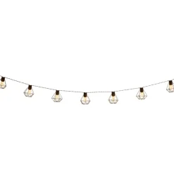 Solar Cafe Lights with Metal Cage Covers 10-LED String