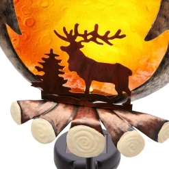 Solar Campfire With Elk Silhouette Stake