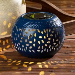 Solar Cutout Shadow Cast Round Table Lanterns