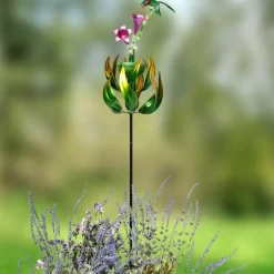 Solar Flower and Butterfly Garden Stake