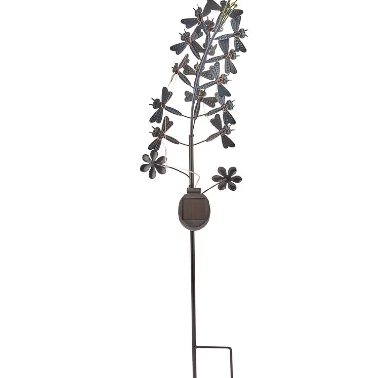 Solar Flower Shaped Butterfly Or Dragonfly Garden Stake