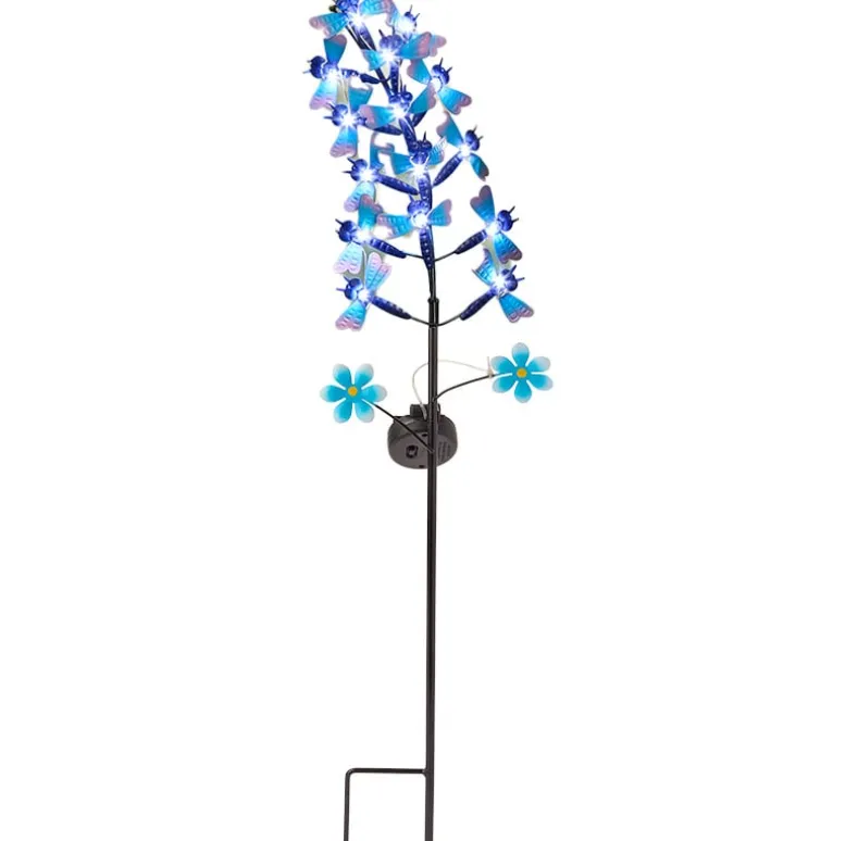 Solar Flower Shaped Butterfly Or Dragonfly Garden Stake