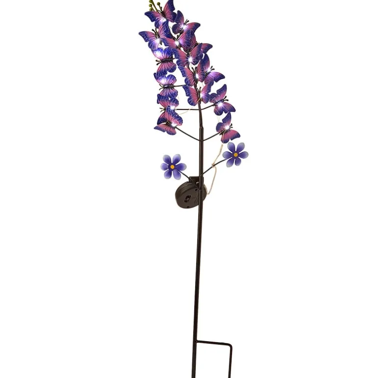 Solar Flower Shaped Butterfly Or Dragonfly Garden Stake