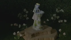 Solar Girl Bird Bath with LED Lights