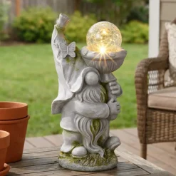 Solar Gnome Garden Statue