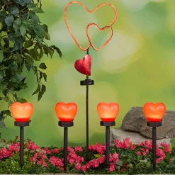 Solar Heart Garden Stakes-Set of 2