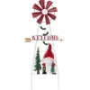 Solar Holiday Windmill Garden Stake Gnome