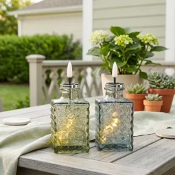 Solar LED Bitters Glass Aux Candle Light