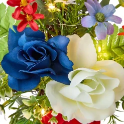 Solar Lighted Flower Garden Cross Stake