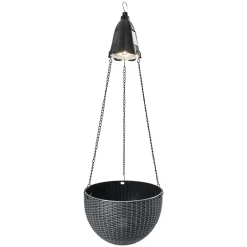 Solar Lighted Hanging Basket Planter