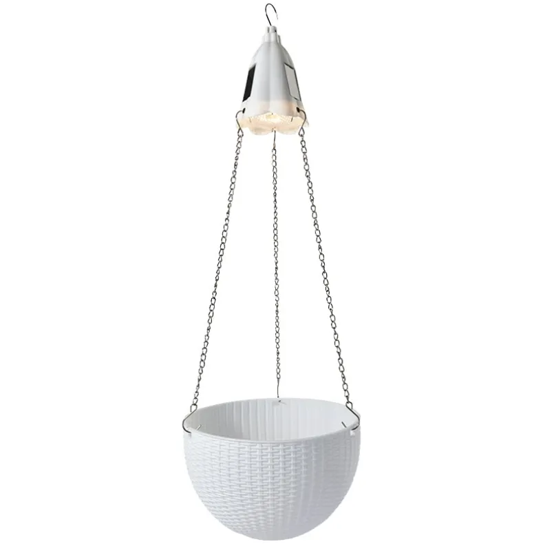 Solar Lighted Hanging Basket Planter