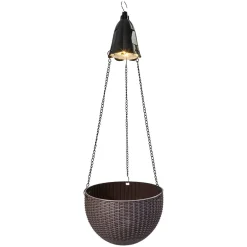 Solar Lighted Hanging Basket Planter