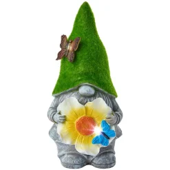 Solar Mossy Gnome Garden Statue