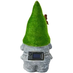Solar Mossy Gnome Garden Statue