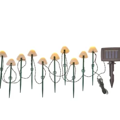 Solar Mushroom 2 In 1 String Lights With Stakes