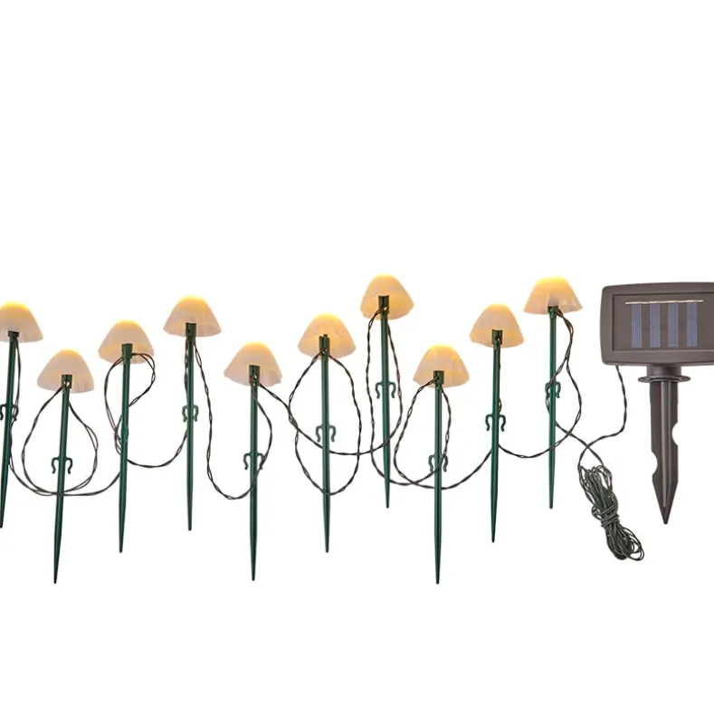 Solar Mushroom 2 In 1 String Lights With Stakes