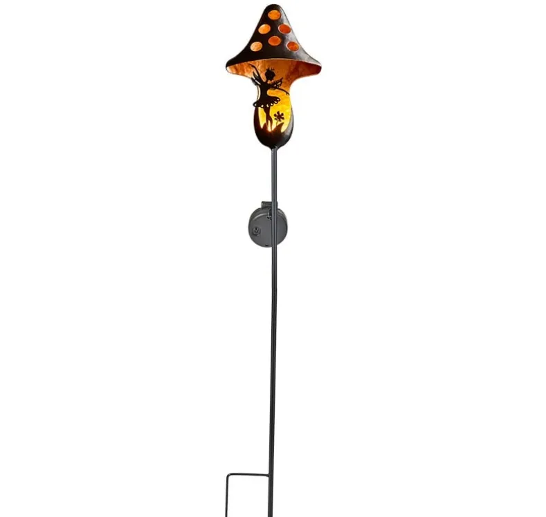 Solar Mushroom Stake With Fairy Accent