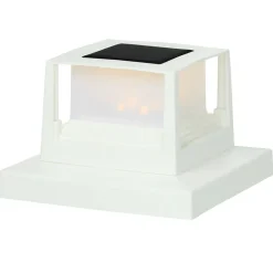 Solar Post Cap Light Square For Deck or Fence - Black or White