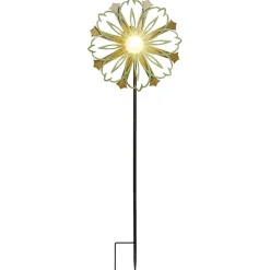 Solar-Powered Copper Patina Wind Spinner