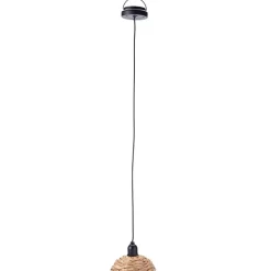 Solar-Powered Small Rattan Pendant Light – Natural and Brown