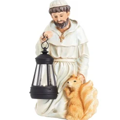 Solar Saint Statues – Mary with Cross and St. Francis with Lantern