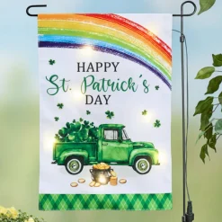Solar St. Patrick’s Garden Flag with Pole
