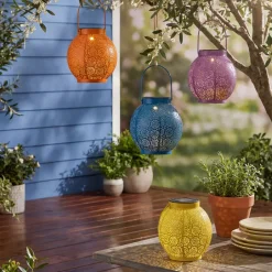 Solar Sunburst Shadow Cast Hanging Lantern