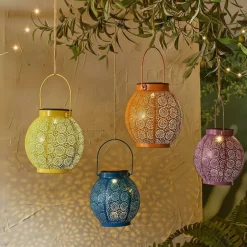 Solar Sunburst Shadow Cast Hanging Lantern