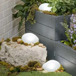 Solar White Rock Light Outdoor Decor