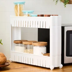 Space Saving Countertop Storage Cart Organizer 2 Tier