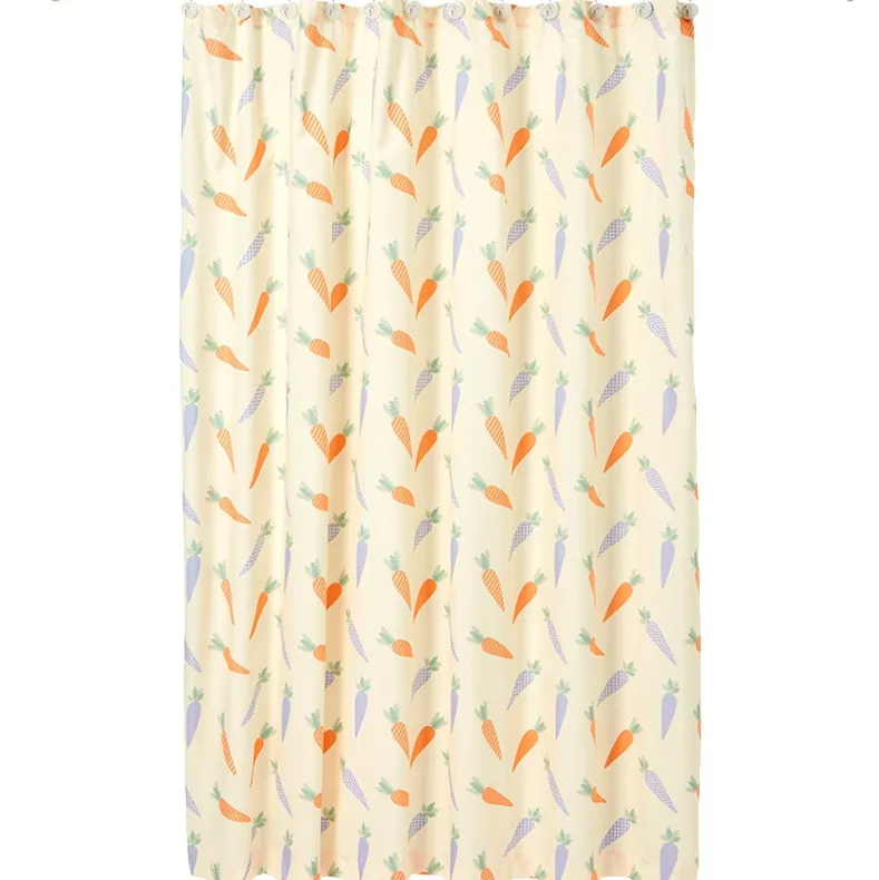 Spring Carrots Shower Curtain, Bath Rug, Hand Towels, Valance, or Hooks