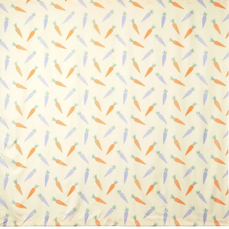 Spring Carrots Shower Curtain, Bath Rug, Hand Towels, Valance, or Hooks
